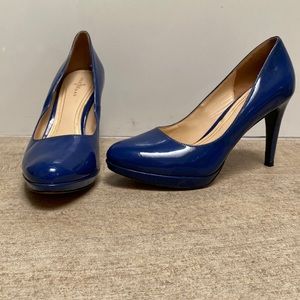 Cole Haan Bright Blue Patent Leather Pumps
